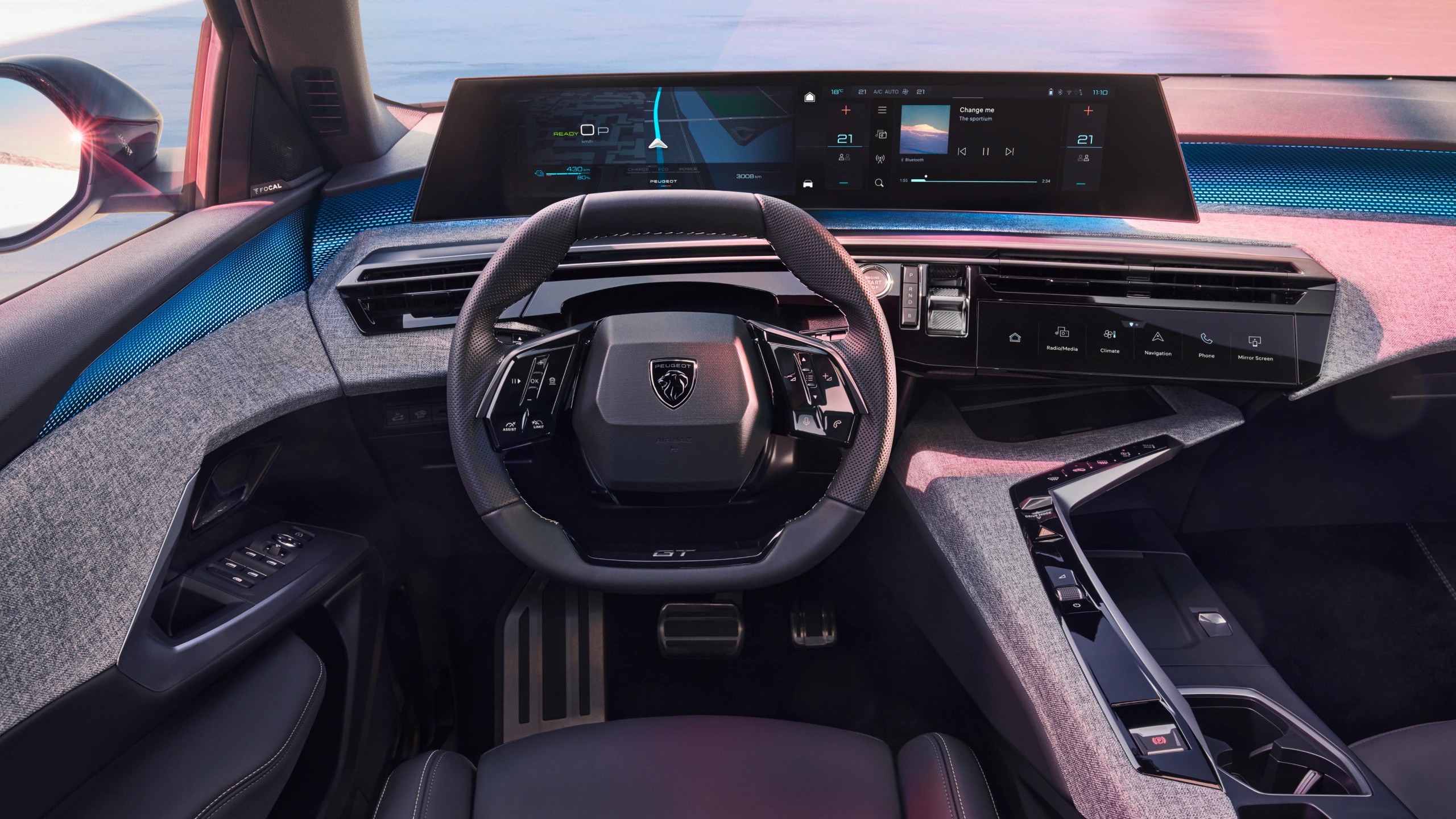 Driver view from the inside of the Peugeot 3008